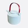 TAKEO HASEGAWA - Shinogi White Kyusu Teapot (Handle color: Red)