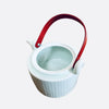 TAKEO HASEGAWA - Shinogi White Kyusu Teapot (Handle color: Red)