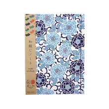 Washi Notebook - Botan, Blue Color