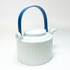 TAKEO HASEGAWA - Shinogi White Kyusu Teapot (Handle color: Blue)