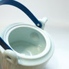 TAKEO HASEGAWA - Shinogi White Kyusu Teapot (Handle color: Blue)