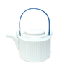 TAKEO HASEGAWA - Shinogi White Kyusu Teapot (Handle color: Blue)