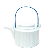  TAKEO HASEGAWA - Shinogi White Kyusu Teapot (Handle color: Blue)