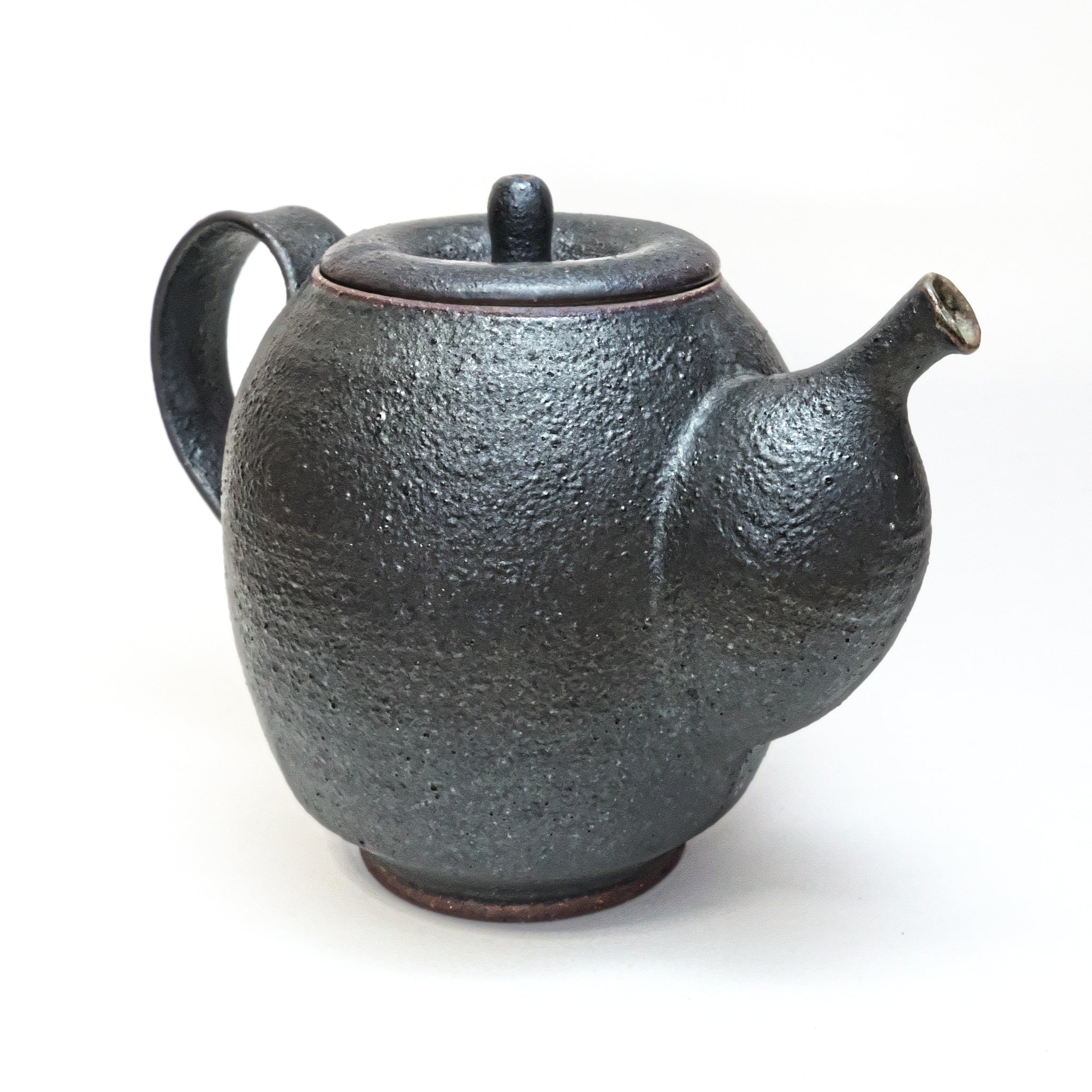 Kusatsu-yaki Black Kyusu Teapot by Kazuma Yamamoto